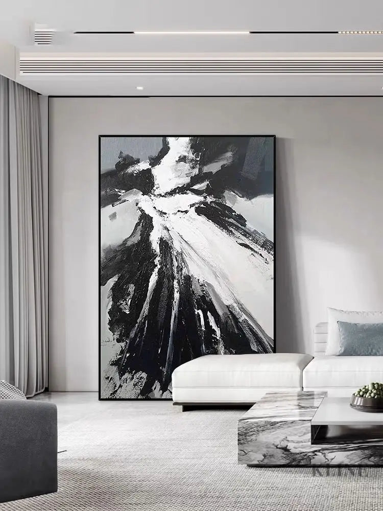 Black and White Chaos - Hand Painting