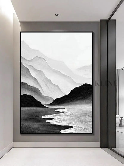 Black and White Chinese Style Painting - Hand Painting