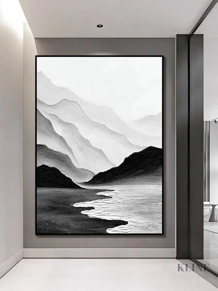 Black and White Chinese Style Painting - Hand Painting 