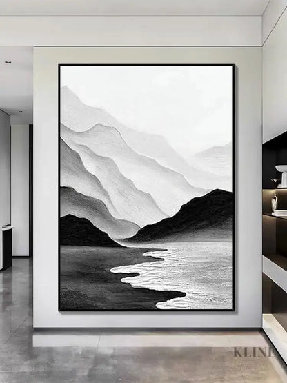 Black and White Chinese Style Painting - Hand Painting