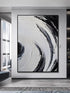Black and White Circle Brushes Textured Painting - Hand Painting