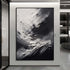 Black and White Clouds Swirling - Hand Painting