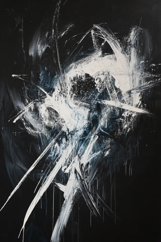 Black and White Collision - Hand Painting