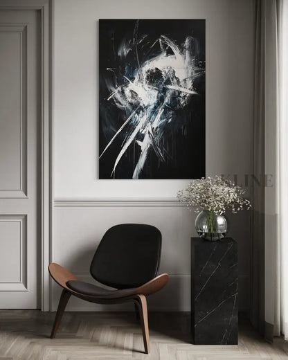Black and White Collision - Hand Painting