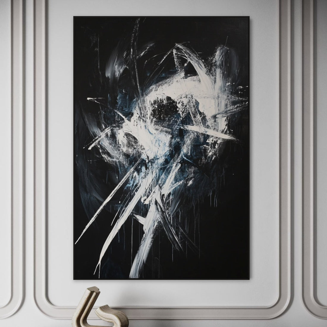 Black and White Collision - Hand Painting