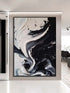 Black and White Cream Flow Texture - Hand Painting