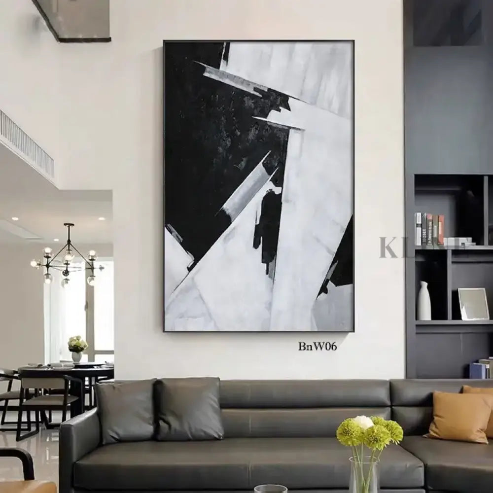 Black and White Grey - Hand Painting لوحات بالأبيض والأسود