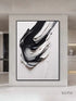 Black and White Heavy Textured Painting - Hand Painting