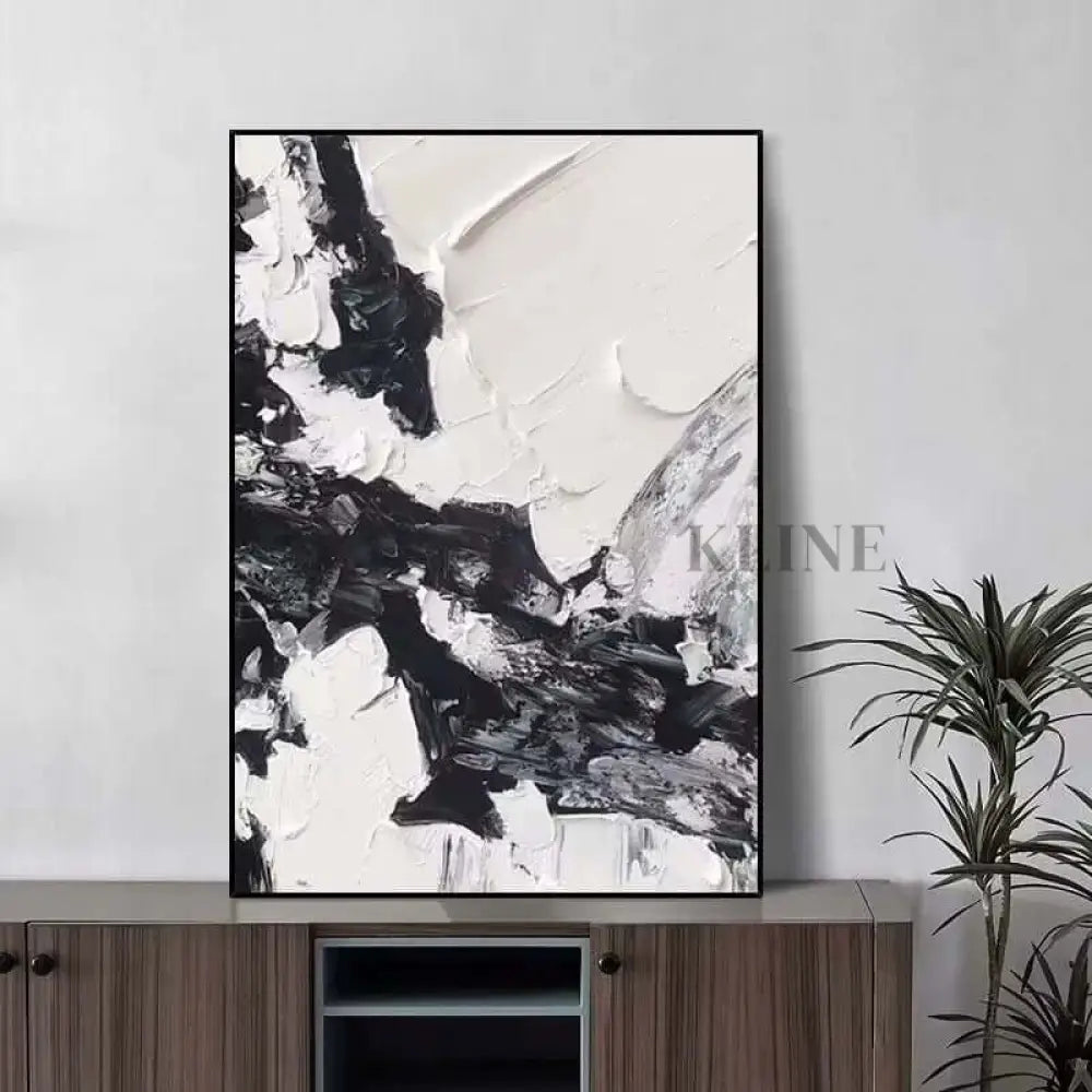 Black and White Ink - Hand Painting Lounge Wall Art