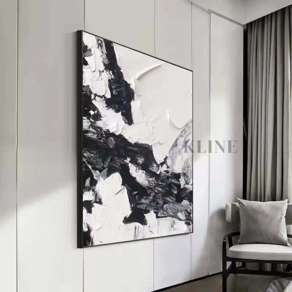 Black and White Ink - Hand Painting Lounge Wall Art