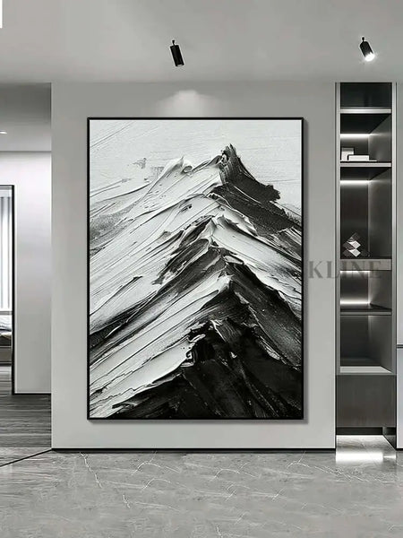 Buy Black and White Mountains Textured Wall Art Wall Art | Kline