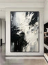 Black and White Scattered Textured Wall Art - Hand Painting