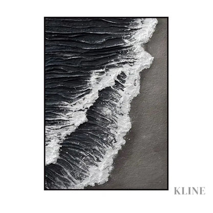 Black and White Sea - Hand Painting