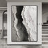 Black and White Seascape Oil Painting with Texture - Hand Painting