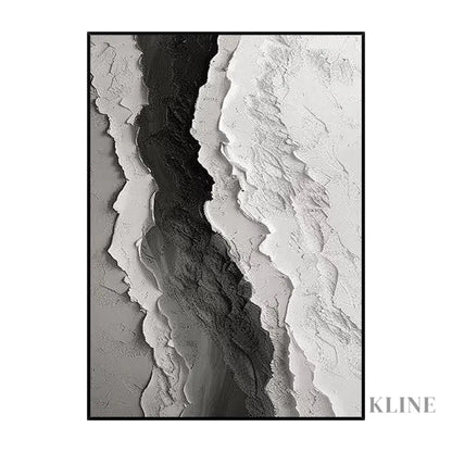 Black and White Seascape Oil Painting with Texture - Hand Painting