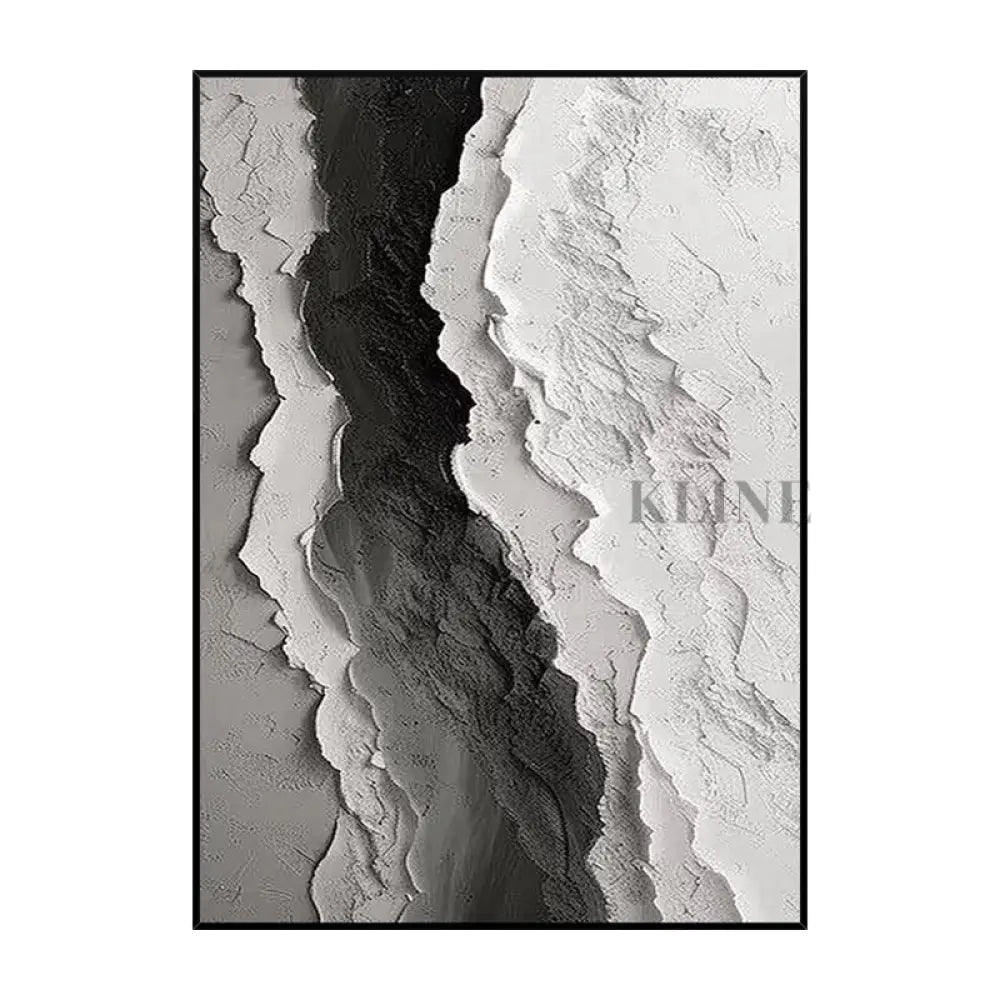 Black and White Seascape Oil Painting with Texture - Hand Painting