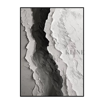 Black and White Seascape Oil Painting with Texture - Hand Painting
