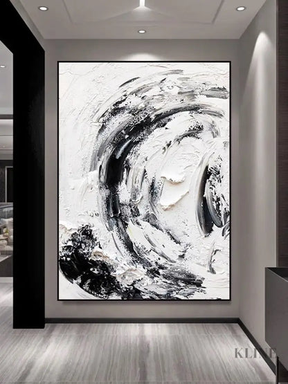 Black and White Snowy - Hand Painting