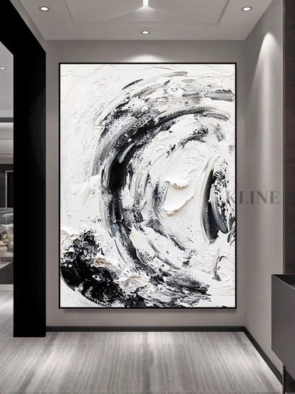 Black and White Snowy - Hand Painting