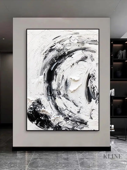 Black and White Snowy - Hand Painting