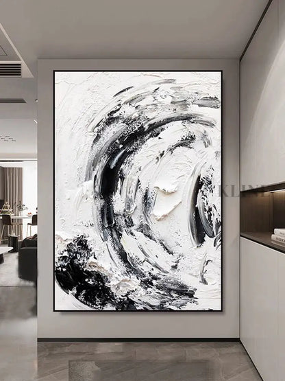Black and White Snowy - Hand Painting