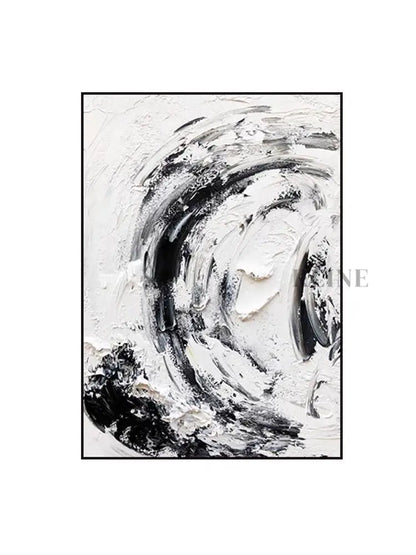 Black and White Snowy - Hand Painting