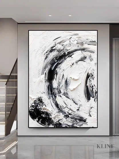 Black and White Snowy - Hand Painting