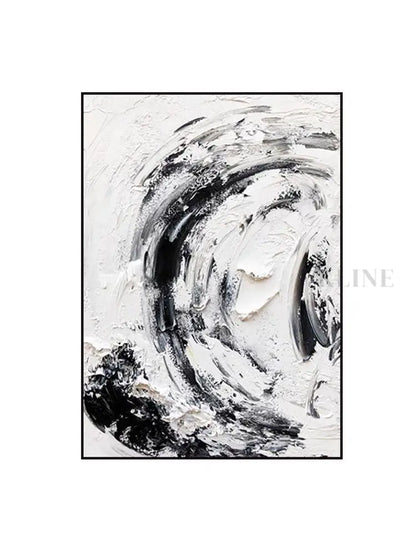 Black and White Snowy - Hand Painting