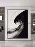 Black and White Swirl Oil Painting - Hand Painting