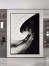 Black and White Swirl Oil Painting - Hand Painting