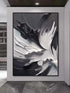 Black and White Swirling Heavy Texture - Hand Painting