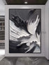 Black and White Swirling Heavy Texture - Hand Painting