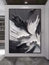 Black and White Swirling Heavy Texture - Hand Painting