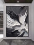 Black and White Swirling Heavy Texture - Hand Painting