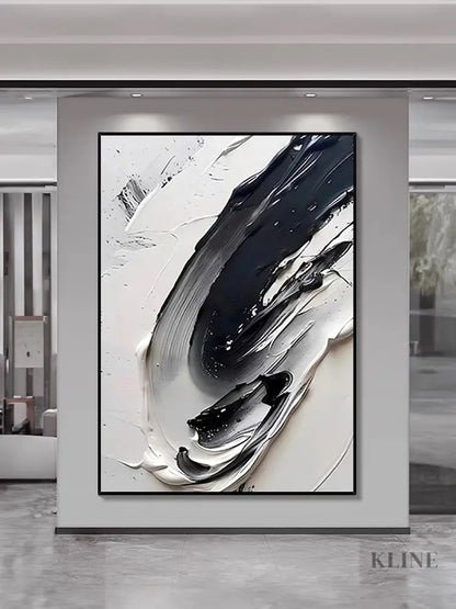 Black and White Textured Art - Hand Painting