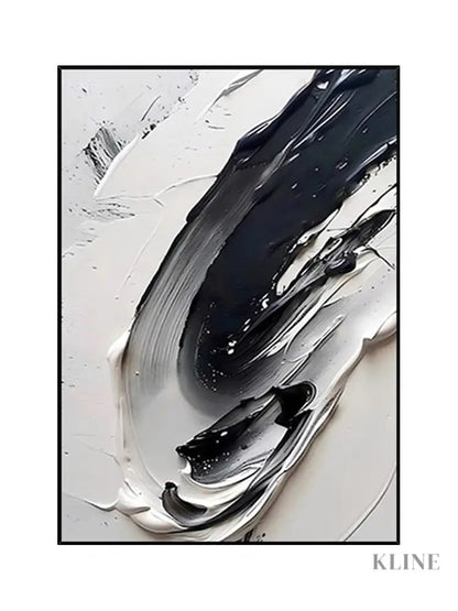 Black and White Textured Art - Hand Painting