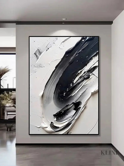 Black and White Textured Art - Hand Painting
