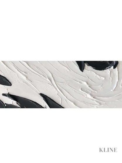 Black and White Textured Wall Art Above Sofa - Hand Painting