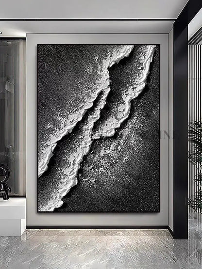 Black and White Tide - Hand Painting