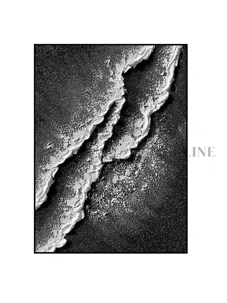 Black and White Tide - Hand Painting لوحات فنية ولوحات جدارية عمودية