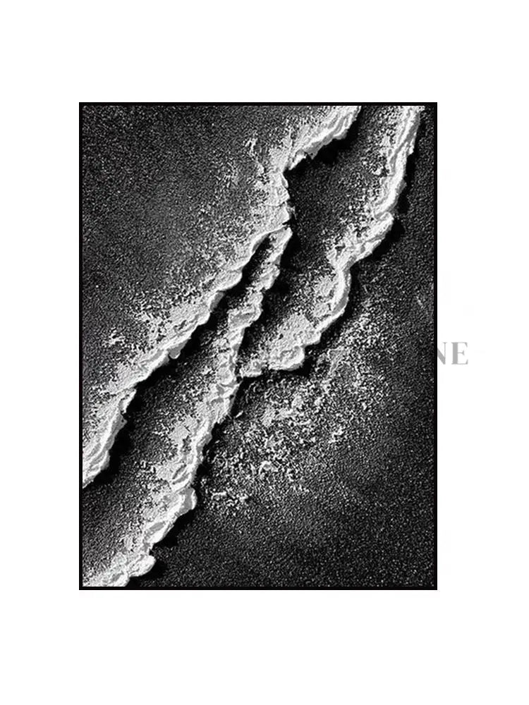 Black and White Tide - Hand Painting Arte della parete per salotto