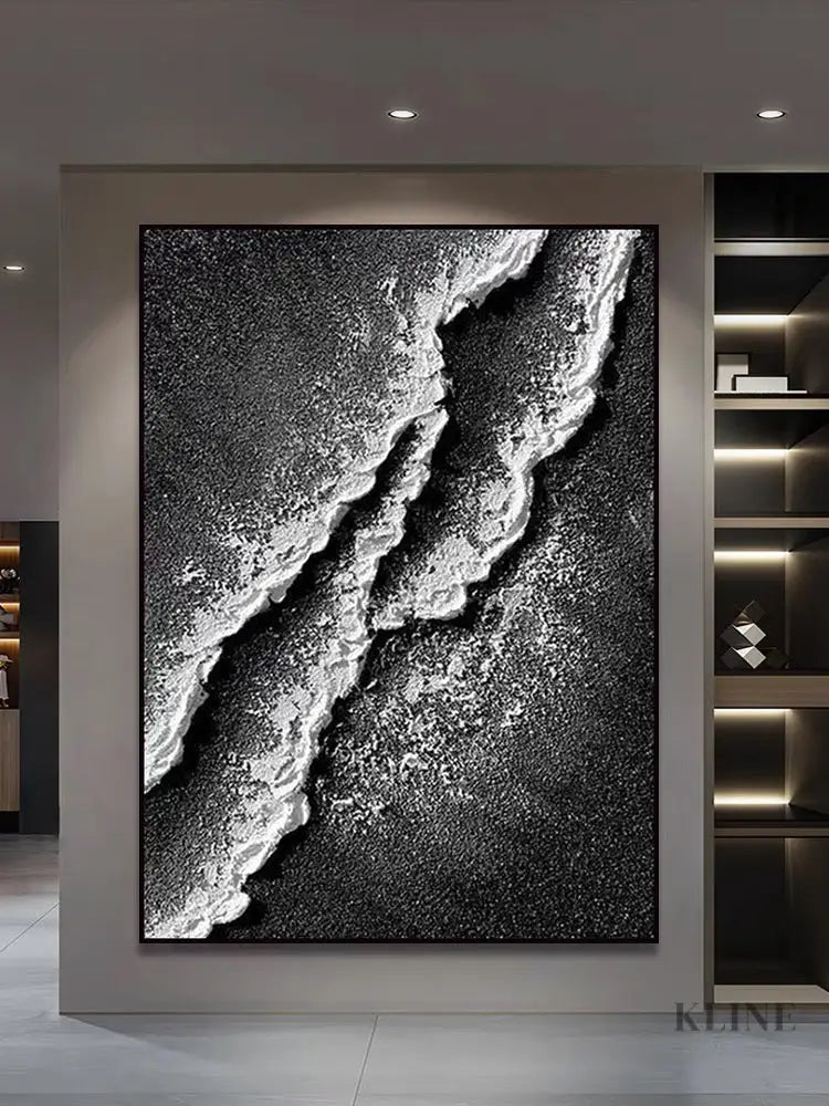 Black and White Tide - Hand Painting
