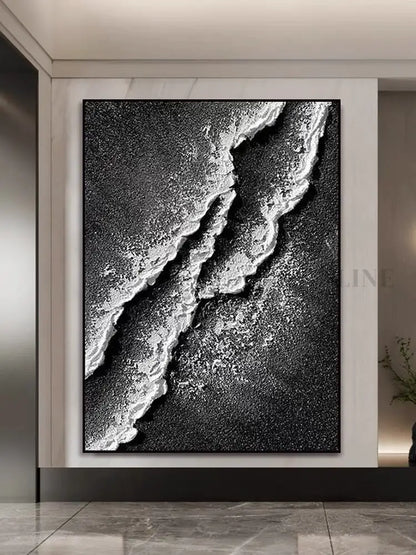 Black and White Tide - Hand Painting