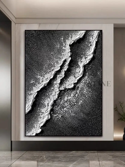 Black and White Tide - Hand Painting