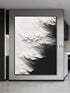 Black and White Waves Textured Wall Art - Hand Painting