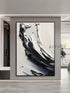 Black and White Waves Wall Art - Hand Painting