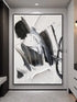Black and White Woman Silhouette Abstract Painting - Hand Painting