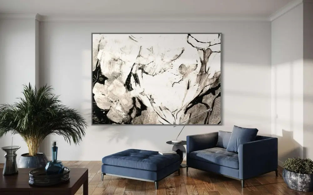 Black Floral - Hand Painting
