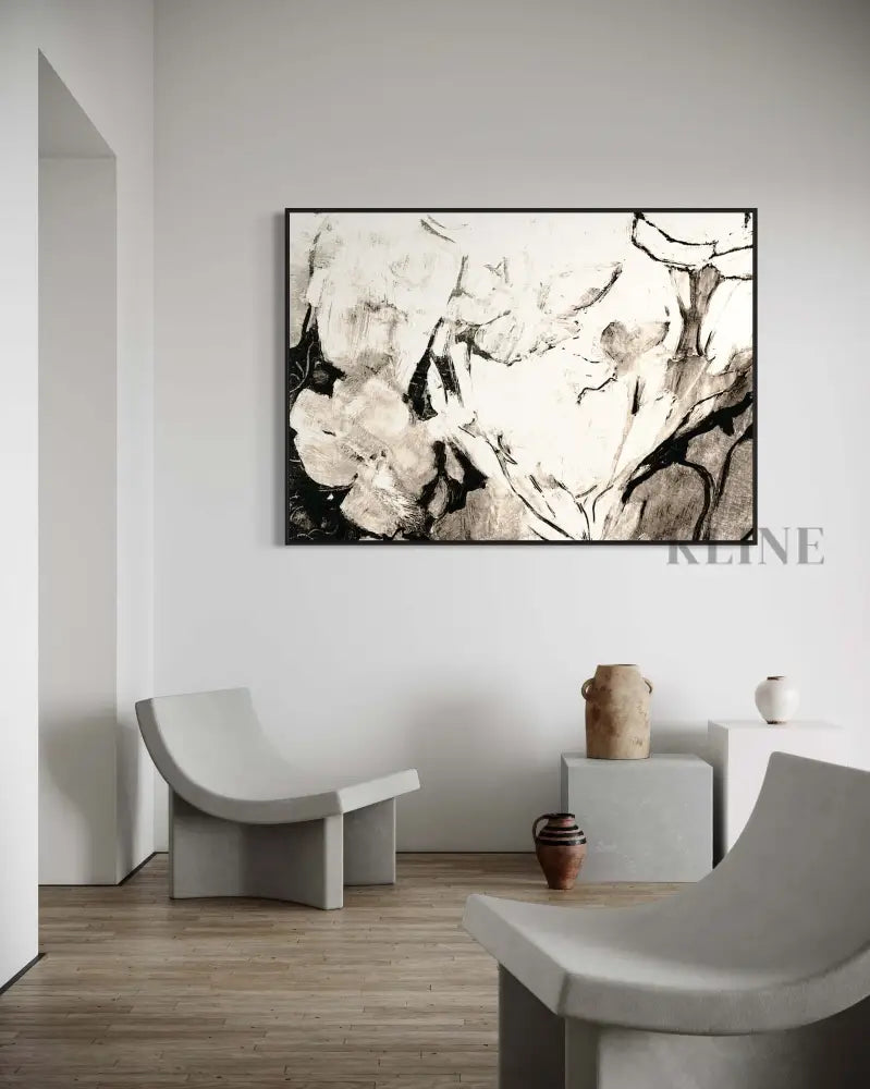 Black Floral - Hand Painting
