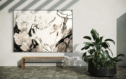 Black Floral - Hand Painting